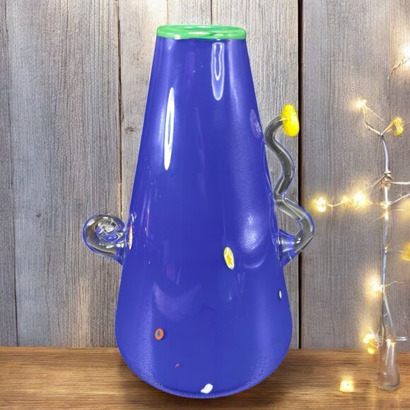 1998 Studio Inferno Mitchell Gaudet Hand Made Heavy Glass Vase Vessel Signed VTG - Picture 1 of 14